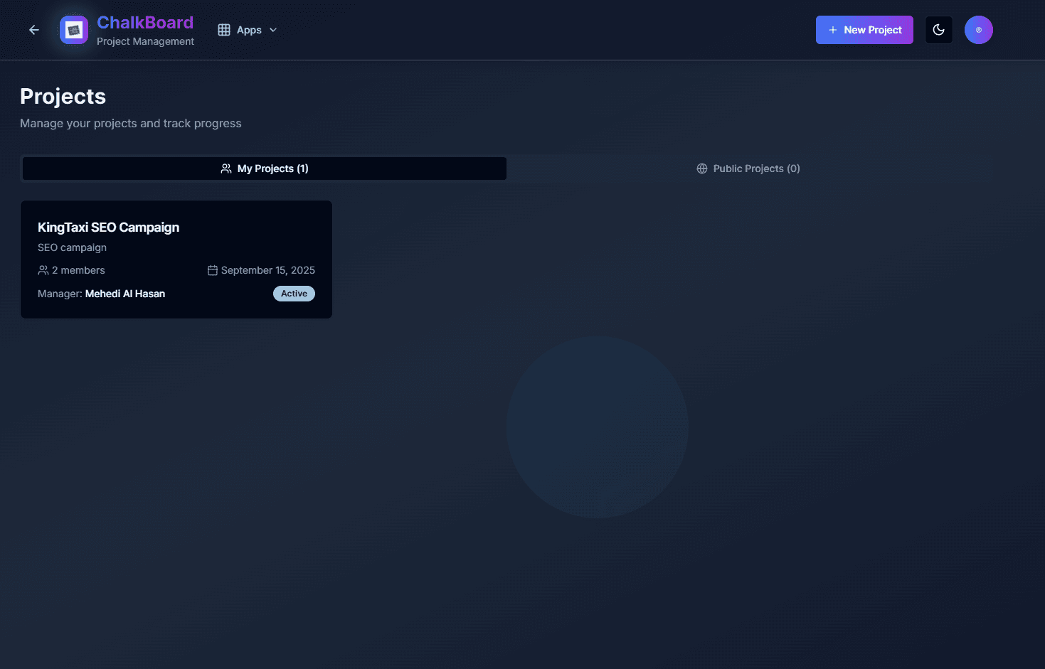 ChalkBoard — Project Management