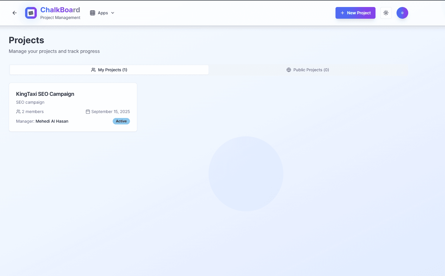 ChalkBoard — Project Management